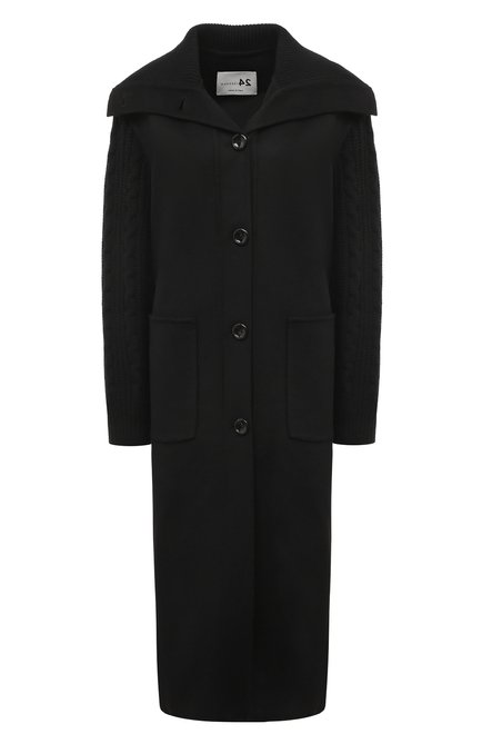Женское пальто из шерсти и кашемира MANZONI24 черного цвета по цен�е 278000 руб., арт. 23M1245-DB5X | Фото 1