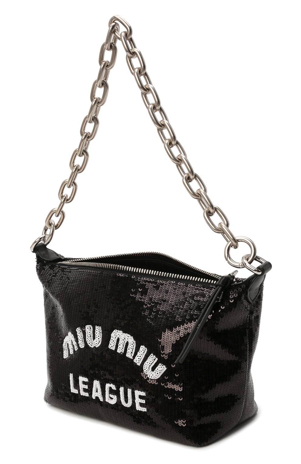 Женская сумка MIU MIU черного цвета, арт. 5BC103-2F3O-F0002-OL1 | Фото 5 (Материал: Пластик, Текстиль; Сумки-технические: Сумки top-handle; Размер: mini)