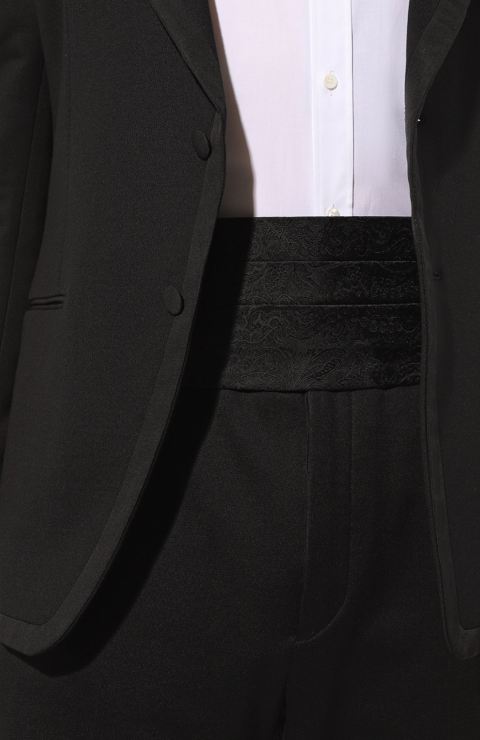 Мужской шелковый камербанд STEFANO RICCI черного цвета, арт. GF01/HC7006 | Фото 2 (Материал: Текстиль, Шелк; Материал сплава: Проставлено; Нос: Не проставлено)
