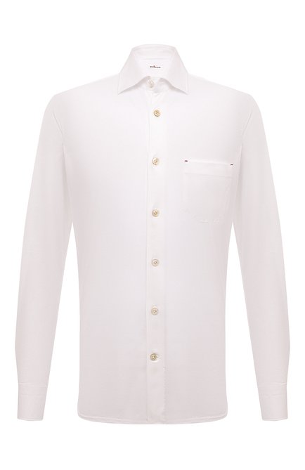 Мужского хлопковая рубашка KITON белого цвета, арт. UMCNERH0841301 | Фото 1