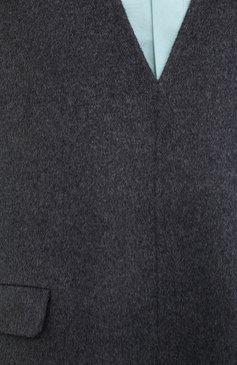 Женский жилет из шерсти и кашемира TOTEME темно-серого цвета, арт. ALC0BA 201-101-722 | Фото 5 (Материал внешний: Шерсть; Длина (верхняя одежда): До середины бедра; Материал сплава: Проставлено; Женское Кросс-КТ: Жилет-одежда; Драгоценные камни: Проставлено)