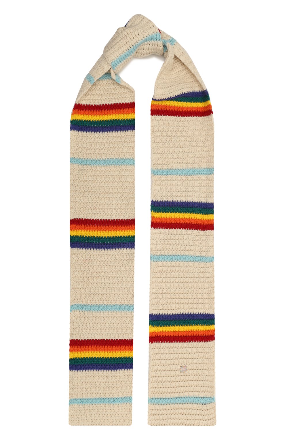 Женский шерстяной шарф ACNE STUDIOS разноцветного цвета, арт. FA UX SCAR000013CWT | Фото 1 (Материал: Текстиль, Шерсть; Материал сплава: Проставлено; Нос: Не проставлено)
