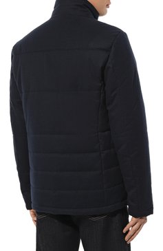 Мужская утепленная куртка CANALI темно-синего цвета, арт. 030443/SG02732 | Фото 4 (Кросс-КТ: Куртка; Рукава: Длинные; Материал внешний: Синтетический материал; Мужское Кросс-КТ: утепленные куртки; Материал сплава: Проставлено; Материал подклада: Синтетический материал; Драгоценные камни: Проставлено; Длина (верхняя одежда): Короткие; Стили: Кэжуэл)