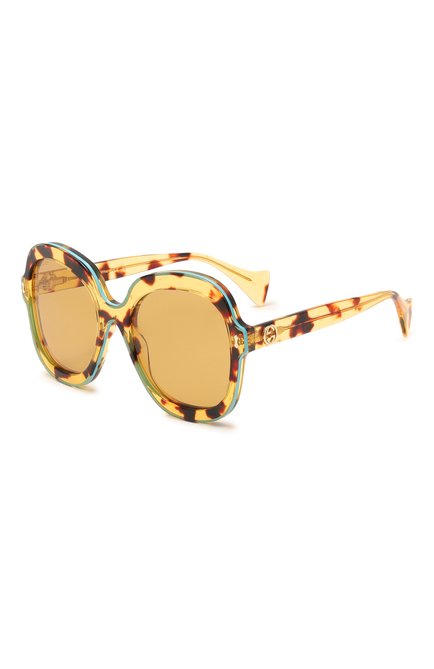 Женские солнцезащитные очки GUCCI желтого цвета, арт. GG1240S 003 | Фото 1 (Тип очков: С/з; Материал: Пластик; Оптика Гендер: оптика-женское; Очки форма: Круглые)