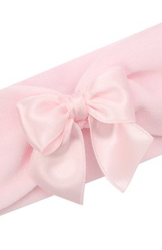 Детские комплект из повязки и пинеток LA PERLA розового цвета, арт. 48800 | Фото 8 (Материал: Текстиль, Хлопок)