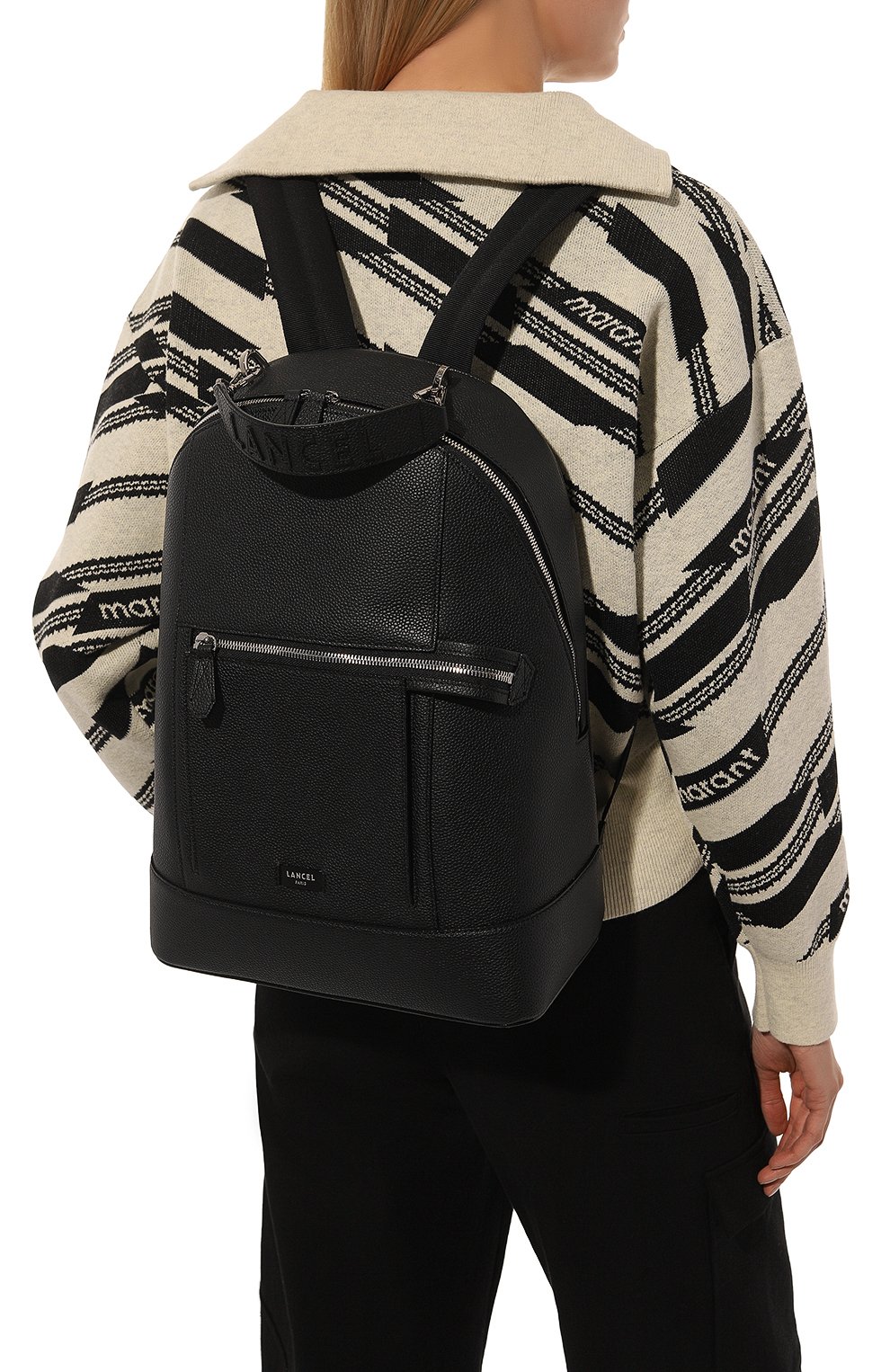 Женский рюкзак ninon LANCEL черного цвета, арт. A11817 | Фото 2 (Размер: medium; Материал: Натуральная кожа; Стили: Кэжуэл)