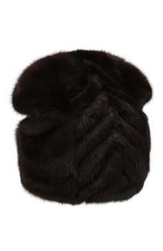 Женская шапка из меха норки FURLAND коричневого цвета, арт. 0175200110034300829 | Фото 2 (Материал: Натуральный мех)