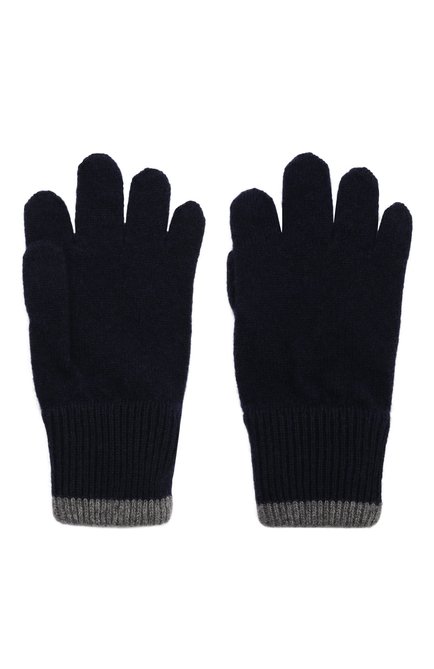Детские кашемировые перчатки BRUNELLO CUCINELLI темно-синего цвета, арт. B22M90100A | Фото 2 (Материал: Кашемир, Шерсть, Текстиль)
