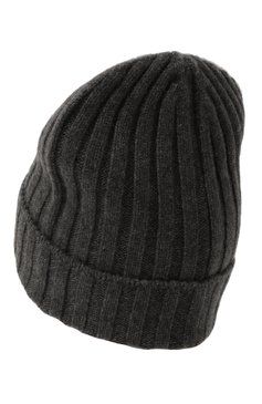 Детского кашемировая шапка BRUNELLO CUCINELLI темно-серого цвета, арт. B22M90008C | Фото 2 (Материал: Т екстиль, Кашемир, Шерсть; Материал сплава: Проставлено; Нос: Не проставлено)