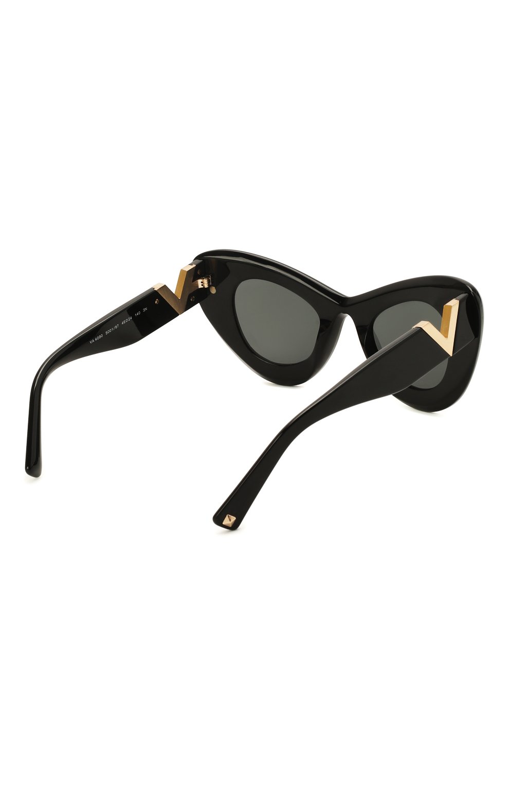 Женские солнцезащитные очки VALENTINO черного цвета, арт. 4090-500187 | Фото 4 (Региональные ограничения белый список (Axapta Mercury): RU; Тип очков: С/з; Очки форма: Cat-eye)