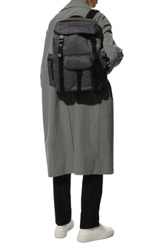 Мужской текстильный рюкзак PREMIATA темно-серого цвета, арт. B00KER/VAR2109 | Фото 5 (Материал: Текстиль; Сумки-технические: Рюкзаки - большие; Стили: Кэжуэл; Размер: large)