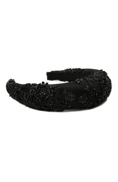 Женский ободок для волос FLOWER ME черного цвета, арт. HAIRBAND-NS003014L | Фото 3 (Материал: Текстиль)