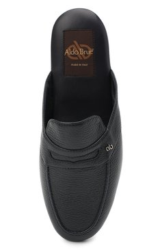 Мужского кожаные домашние туфли ALDO BRUE темно-синего цвета, арт. PCU127K-CM | Фото 5 (Материал внутренний: Натуральная кожа; Мужское Кросс-КТ: тапочки-обувь)