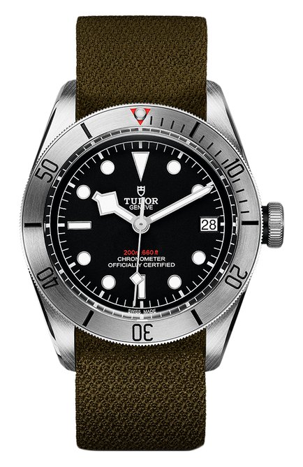 Мужские часы black bay steel TUDOR бесцветного цвета, арт. 79730/KHAKI FABRIC/BLACK | Фото 1 (Материал корпуса: Сталь; Цвет циферблата: Чёрный; Механизм: Автомат)