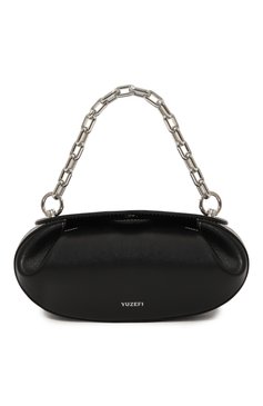 Женская сумка dinner roll YUZEFI черного цвета, арт. YUZC02-HB-DR-00 | Фото 1 (Сумки-технические: Сумки через плечо; Материал: Натуральная кожа; Ремень/цепочка: На ремешке; Размер: small)