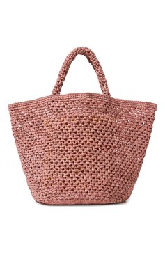 Женская сумка SANS-ARCIDET розового цвета, арт. KAPITY LACY-K/M | Фото 6 (Женское Кросс-КТ: Сумка-пляжные сумки; Материал сплава: Проставлено; Материал: Растительное волокно; Драгоценные камни: Проставлено; Размер: large)