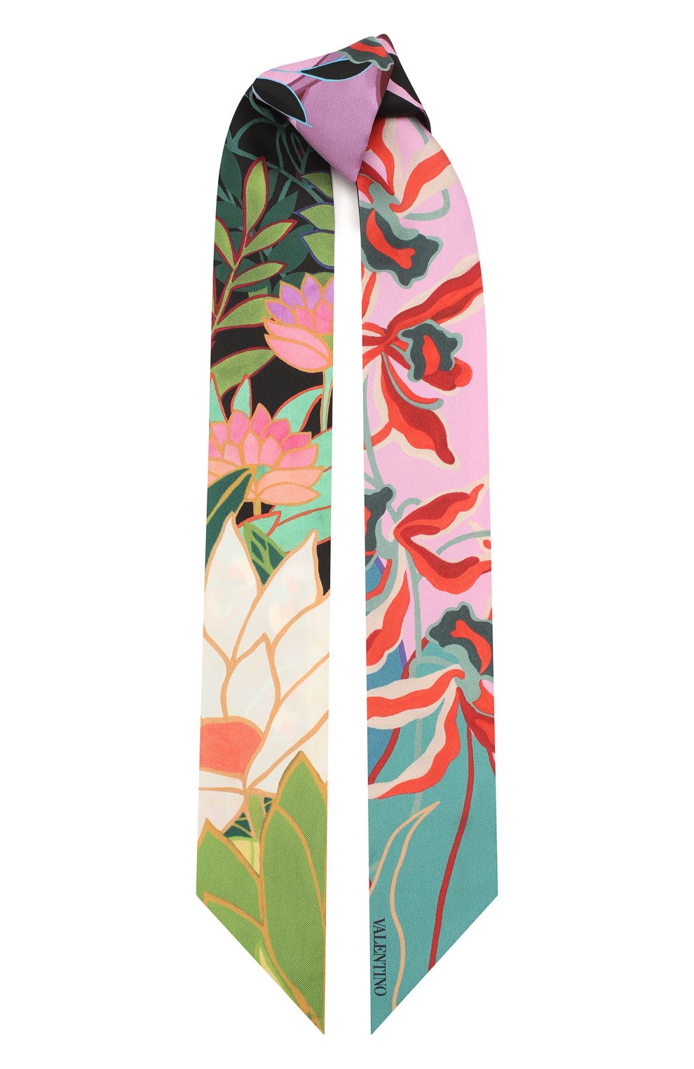 Женский шелковый шарф-бандо  VALENTINO разноцветного цвета, арт. TW0E6017/EIC | Фото 1 (Материал: Текстиль, Шелк)