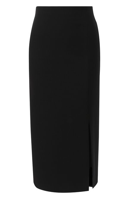 Женская юбка из шерсти и шелка VALENTINO черного цвета по цене 133500 руб., арт. UB0RA6V11CF | Фото 1