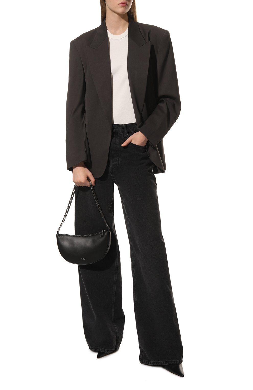 Женская сумка arc IRO черного цвета, арт. WF44ARCCLUTCH | Фото 7 (Сумки-технические: Сумки top-handle; Размер: medium; Материал: Натуральная кожа)