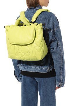 Женский рюкзак peggy small VIC MATIE салатового цвета, арт. 1C0224T_999BE70200 | Фото 2 (Материал: Натуральная кожа; Размер: mini; Стили: Спорт)
