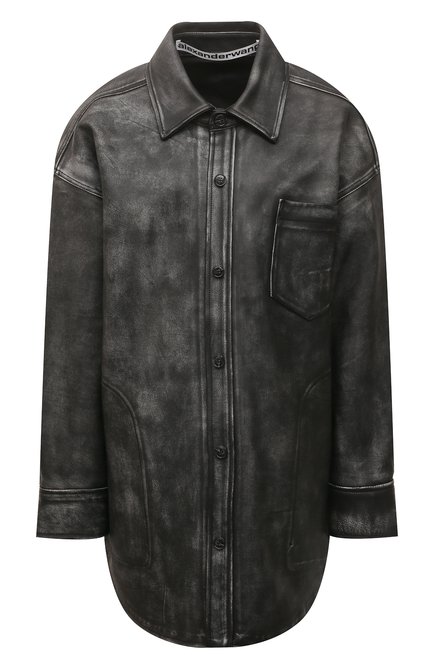Женская кожаная рубашка ALEXANDER WANG серого цвета по цене 210500 руб., арт. 1WC1223176 | Фото 1
