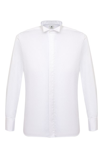 Мужская хлопковая сорочка LUIGI BORRELLI белого цвета по цене 36100 руб., арт. EV28/DIPL0MATIC0/S31030/D0BLE CUFF | Фото 1