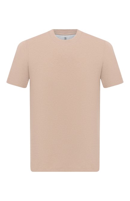 Мужская хлопковая футболка  BRUNELLO CUCINELLI бежевого цвета по цене 45950 руб., арт. M0T611308 | Фото 1