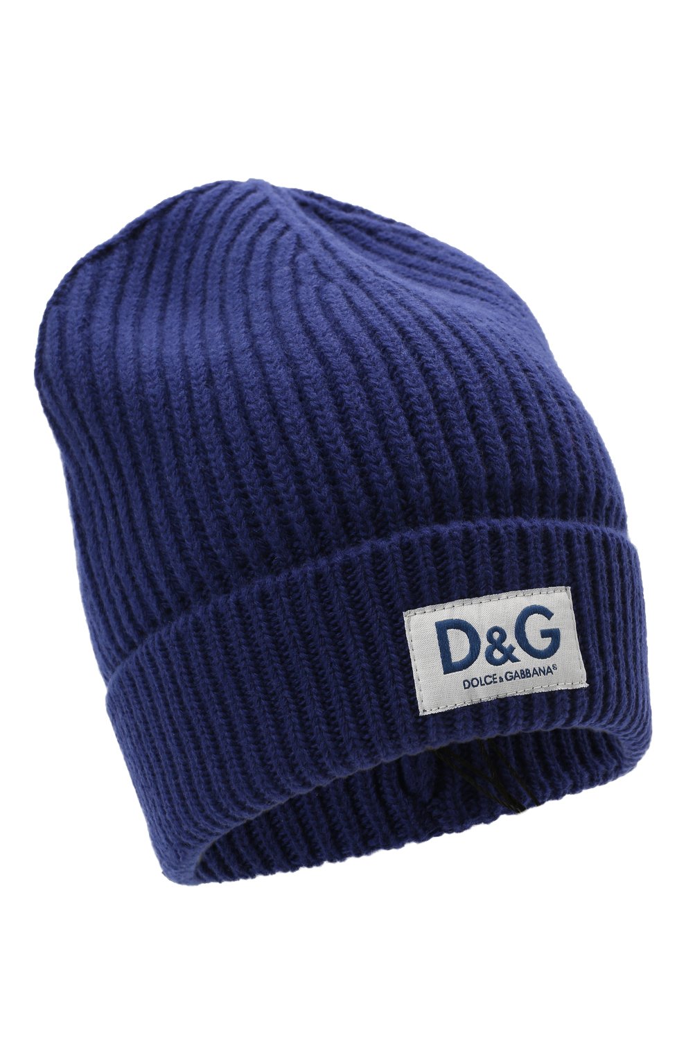 Мужская шерстяная шапка  DOLCE & GABBANA темно-синего цвета, арт. GXE83T/JBVB6 | Фото 1 (Материал: Текстиль, Шерсть; Кросс-КТ: Трикотаж)