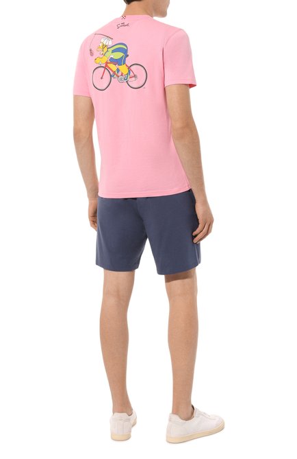 Мужская хлопковая футболка MC2 SAINT BARTH розового цвета, арт. STBM/TSHIRT MAN/00145D | Фото 2 (Длина (для топов): Стандартные; Материал внешний: Хлопок; Драгоценные камни: Проставлено; Рукава: Короткие; Материал сплава: Проставлено)
