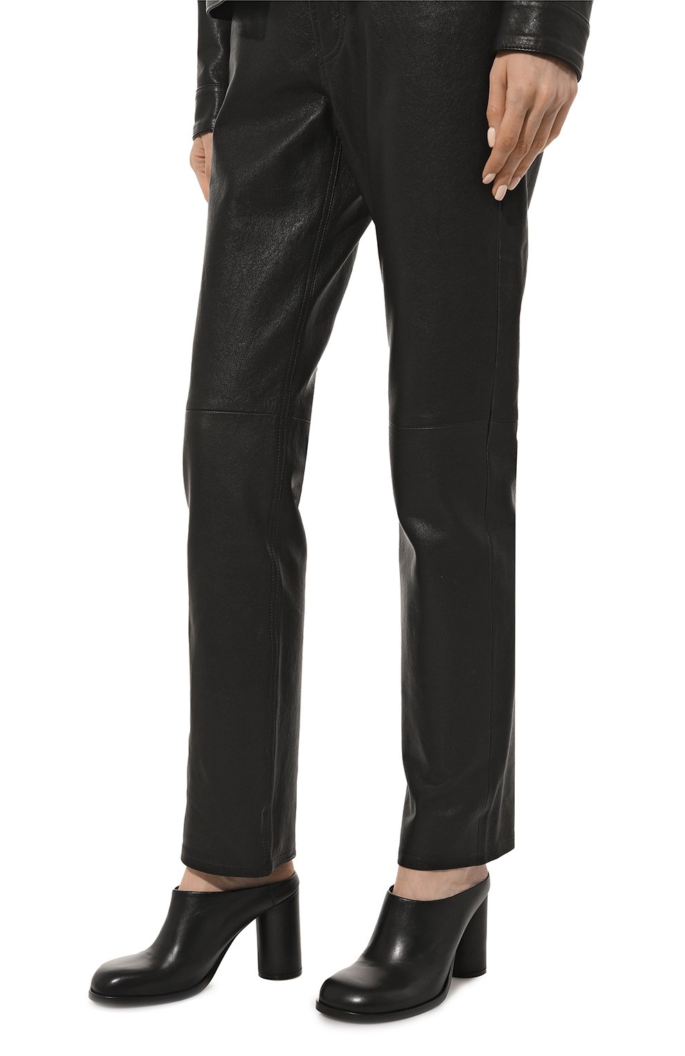 Женские кожаные сабо MATTIA CAPEZZANI черного цвета, арт. W185/VITELL0 | Фото 3 (Каблук высота: Высокий; Материал внутренний: Натуральная кожа; Каблук тип: Устойчивый; Подошва: Плоская)