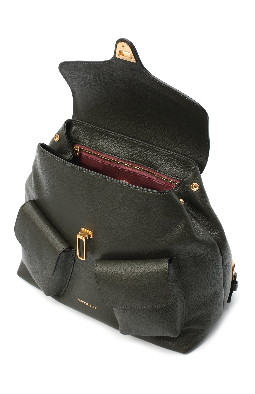 Женский рюкзак beat soft medium COCCINELLE зеленого цвета, арт. E1 GF6 14 01 01 | Фото 4 (Размер: medium; Материал: Натуральная кожа; Ремень/цепочка: На ремешке; Стили: Кэжуэл)