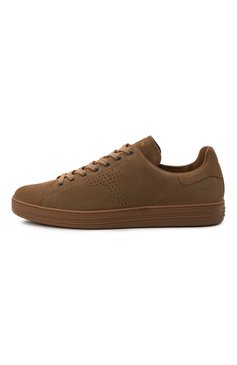 Мужские замшевые кеды TOM FORD хаки цвета, арт. J1045A-LCL046 | Фото 4 (Материал внутренний: Натуральная кожа, Текстиль; Стили: Классический; Материал утеплителя: Без утеплителя; Подошва: Массивная; Материал внешний: Замша)
