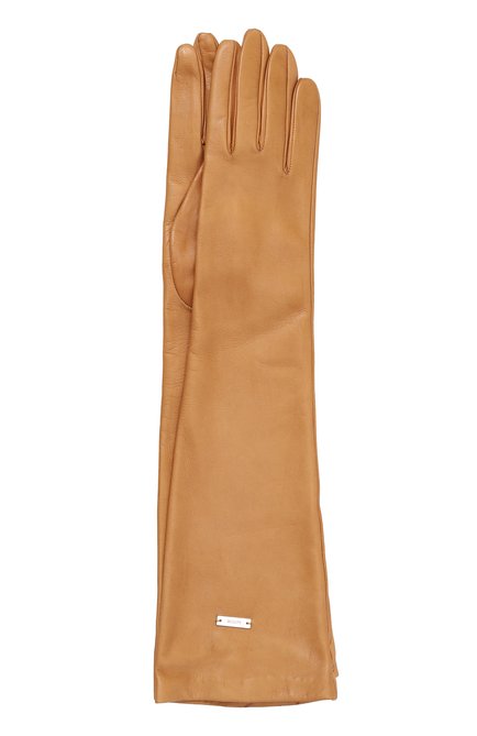 Женские кожаные перчатки KITON бежевого цвета, арт. D54907X0471B | Фото 1 (Материал: Натуральная кожа)
