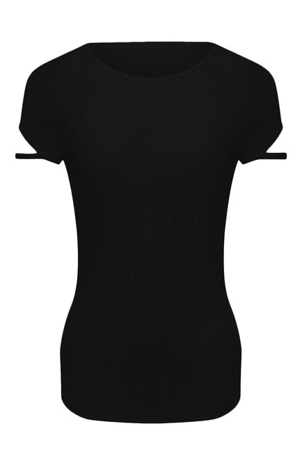 Женская хлопковая футболка HELMUT LANG черного цвета, арт. L04HW502 | Фото 1 (Материал внешний: Хлопок; Длина (для топов): Стандартные; Рукава: Короткие; Стили: Минимализм; Принт: С принтом; Женское Кросс-КТ: Футболка-одежда)