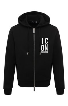 Мужской хлопковая толстовка DSQUARED2 черного цвета, арт. S79HG0012/S25516 | Фото 1 (Рукава: Длинные; Мужское Кросс-КТ: Толстовка-одежда; Длина (для топов): Стандартные; Материал сплава: Проставлено; Материал внешний: Хлопок; Стили: Спорт-шик; Драгоценные камни: Проставлено)