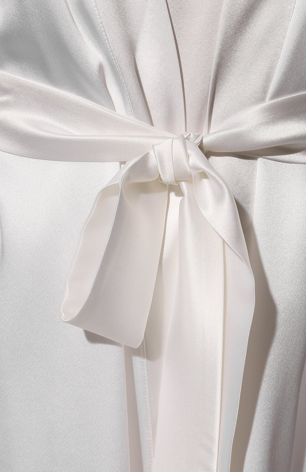 Женский шелковый халат FLEUR OF ENGLAND белого цвета, арт. FT1870 | Фото 5 (Материал внешний: Шелк)