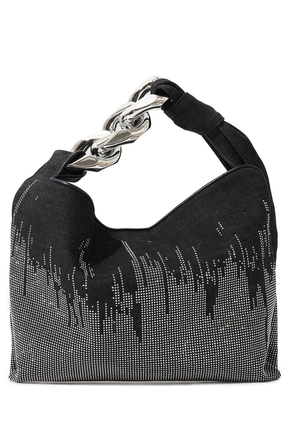 Женская сумка chain hobo small JW ANDERSON черного цвета, арт. HB0531-FA0274 | Фото 6 (Сумки-технические: Сумки top-handle; Материал сплава: Проставлено; Материал: Текстиль; Драгоценные камни: Проставлено; Размер: small)