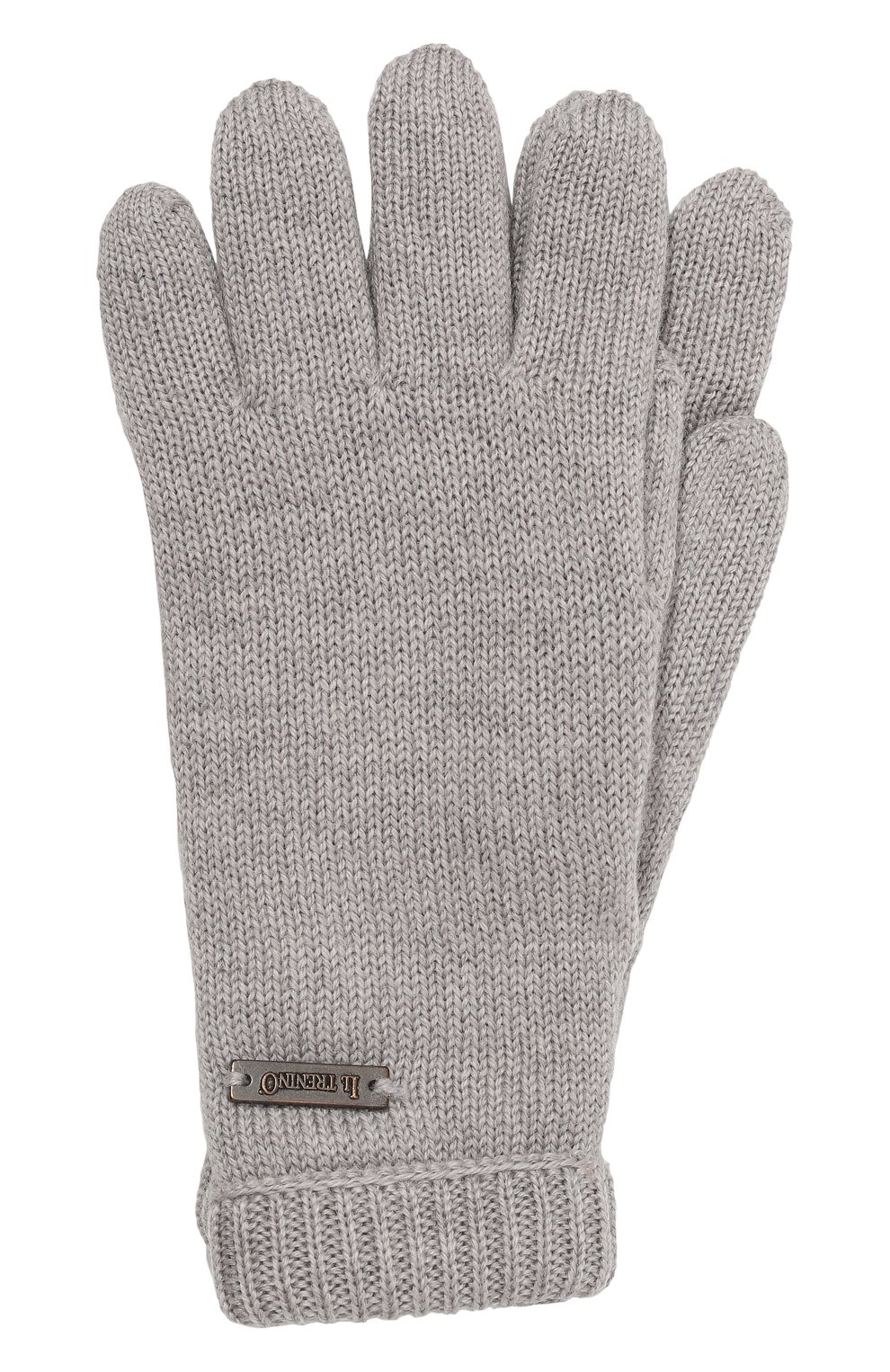 Детские шерстяные перчатки IL TRENINO серого цвета, арт. CL-4063/J | Фото 1 (Материал: Текстиль, Шерсть; Материал сплава: Проставлено; Нос: Не проставлено)