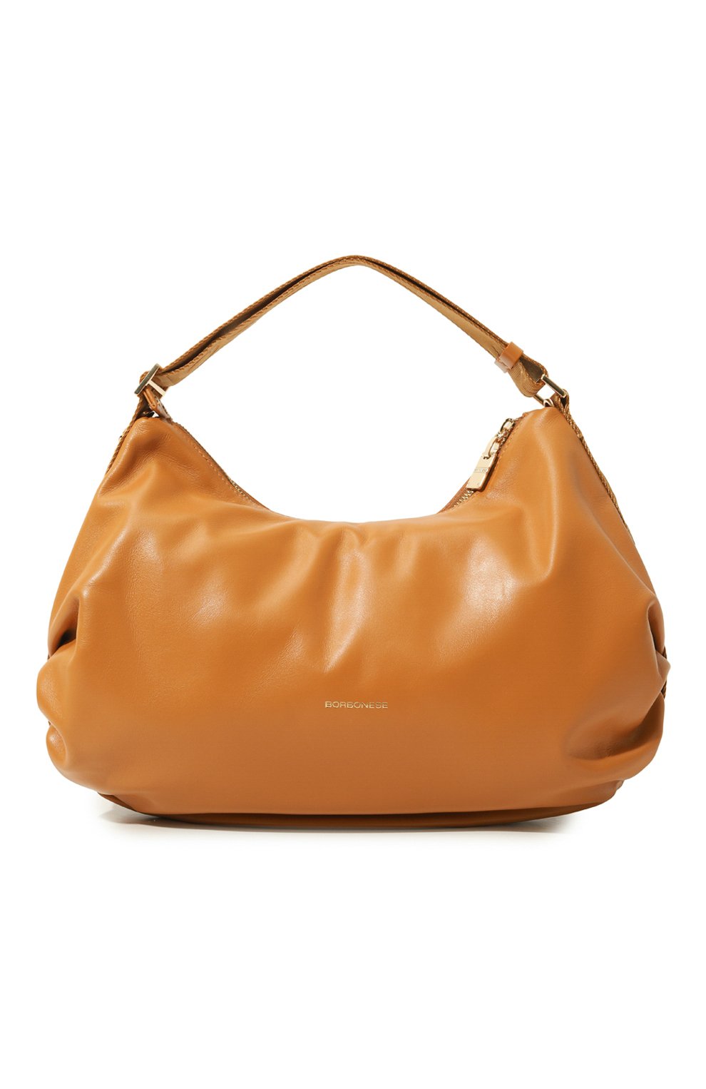 Женская сумка hobo medium BORBONESE бежевого цвета, арт. 924162 | Фото 1 (Сумки-технические: Сумки top-handle; Матер иал: Натуральная кожа)