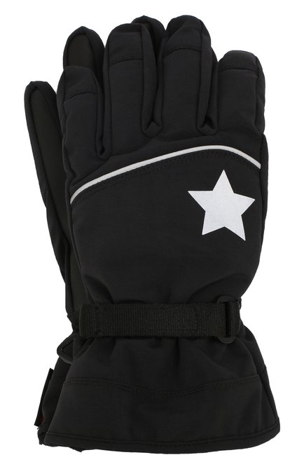 Детские перчатки MOLO черного цвета, арт. 7W19S207 | Фото 1 (Материал: Текстиль, Синтетический материал; Статус проверки: Проверено, Проверена категория)