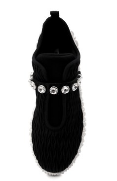 Женские текстильные кроссовки MIU MIU черного цвета, арт. 5S377D-3A0I-F0002-010 | Фото 5 (Материал внешний: Текстиль; Подошва: Платформа; Стили: Кэжуэл)