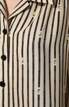 Женская шелковая блузка ULYANA SERGEENKO кремвого цвета, арт. CMA007SS22P (0497т22) | Фото 5 (Материал внешний: Шелк; Рукава: Длинные; Длина (для топов): Стандартные; Принт: С принтом; Стили: Романтичный; Женское Кросс-КТ: Блуза-одежда)