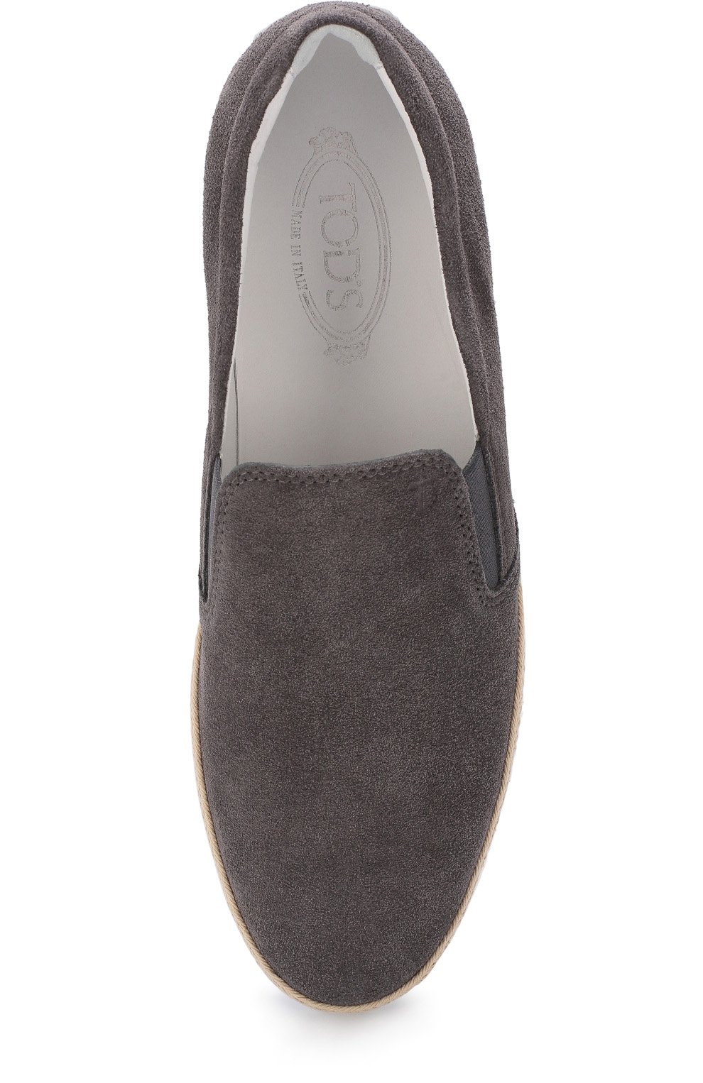Мужские замшевые слипоны с отделкой TOD’S темно-серого цвета, арт. XXM0TV0K900RE0B408 | Фото 5 (Материал внутренний: Натуральная кожа; Материал внешний: Замша; Стили: Кэжуэл; Длина стельки: 29, 29,4, 29,8, 30,3, 30,7, 31,1, 31,5, 24,8, 25,2, 25,7, 26,1, 26,5, 26,9, 27,4, 27,8, 28,2, 28,6)