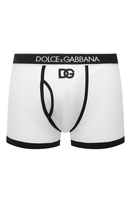 Мужские хлопковые боксеры DOLCE & GABBANA белого цвета, арт. M4D21J/0UAIJ | Фото 1 (Материал внешний: Хлопок; Кросс-КТ: бельё; Мужское Кросс-КТ: Трусы)