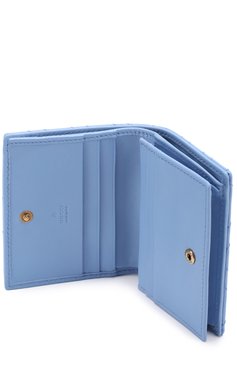 Женский кожаный футляр для кредитных карт с логотипом бренда GUCCI голубого цвета, арт. 443125/DRW1T | Фото 3 (Материал: Натуральная кожа; Статус проверки: Проверена категория)