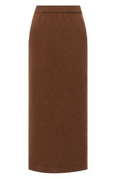 Женская юбка из шерсти и кашемира TAK.ORI коричневого цвета, арт. SKK50011WC030AW20 | Фото 1 (Материал внешний: Шерсть, Кашемир; Кросс-КТ: Трикотаж; Женское Кросс-КТ: Юбка-одежда; Длина Ж (юбки, платья, шорты): Миди; Стили: Кэжуэл)