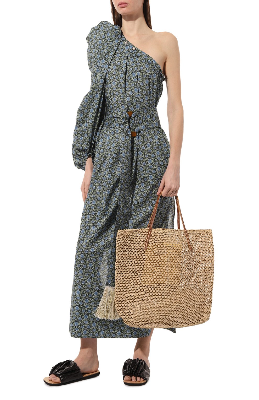 Женская сумка SANS-ARCIDET светло-бежевого цвета, арт. BEBY BAG LACY-C/L | Фото 7 (Материал сплава: Проставлено; Материал: Растительное волокно; Драгоценные камни: Проставлено; Размер: large)
