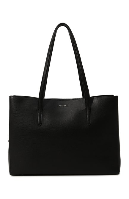 Женский сумка-тоут swap COCCINELLE черного цвета, арт. E1 P8G 11 01 01 | Фото 1 (Драгоценные камни: Проставлено; Размер: large; Материал: Натуральная кожа; Материал сплава: Проставлено)