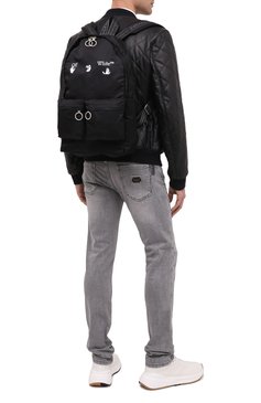 Мужской текстильный рюкзак OFF-WHITE черного цвета, арт. 0MNB003E20FAB0011001 | Фото 2 (Ремень/цепочка: На ремешке; Материал: Текстиль; Стили: Кэжуэл; Размер: large)