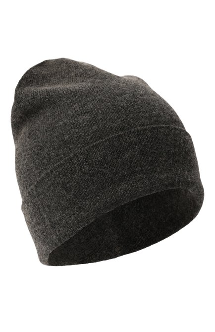 Женская кашемировая шапка TEGIN темно-серого цвета, арт. 1104 | Фото 1 (Материал: Текстиль, Шерсть, Кашемир)